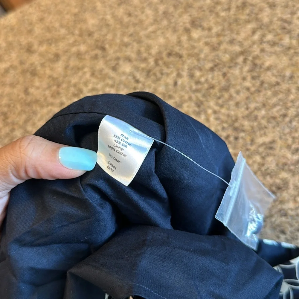 TALBOTS cotton silk shawl collar dress 8 - Picture 8 of 9